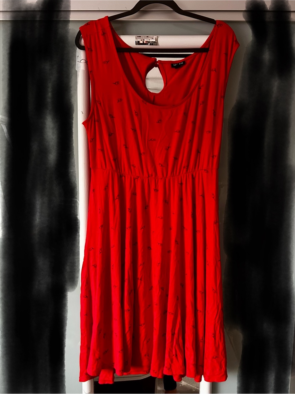 Torrid Red Sleeveless Heart Glasses Fit & Flare Dress